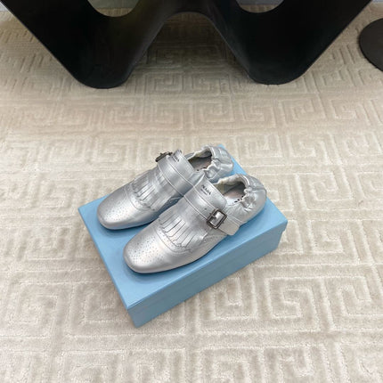 TASSEL LOAFERS IN SILVER METALLIC LAMBSKIN
