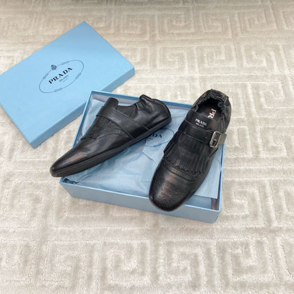 TASSEL LOAFERS IN BLACK LAMBSKIN