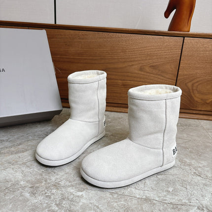BALENCIAGA 25S ALASKA ANKLE BOOTS IN WHITE SUEDE