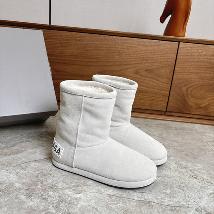 BALENCIAGA 25S ALASKA ANKLE BOOTS IN WHITE SUEDE