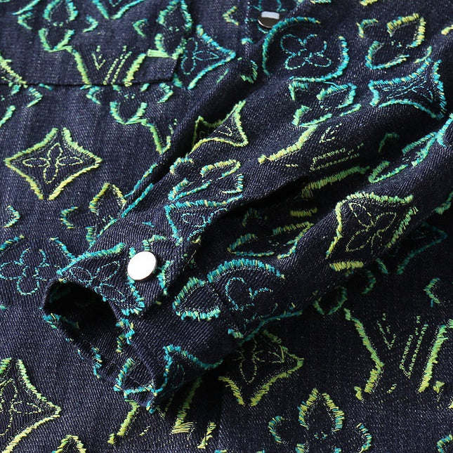 LV SHIRT IN NAVY BLUE MONOGRAM DENIM 239035