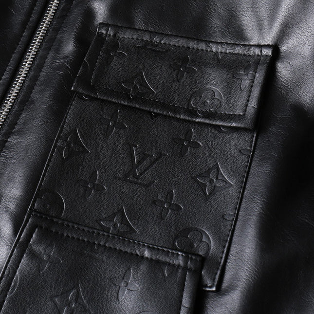 LV BLACK LAMBSKIN SHIRT JACKET 238998