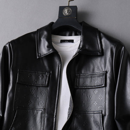 LV BLACK LAMBSKIN SHIRT JACKET 238998