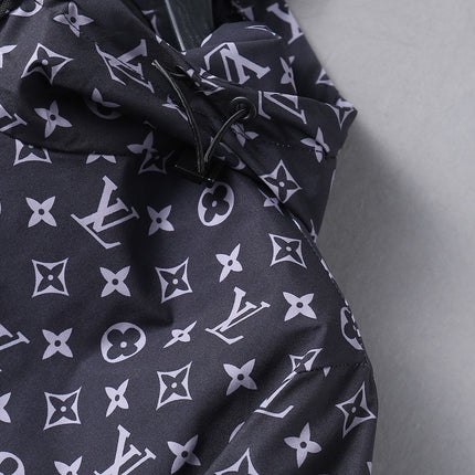 LV HOODED JACKET NAVY BLUE MONOGRAM AND BLACK 239169