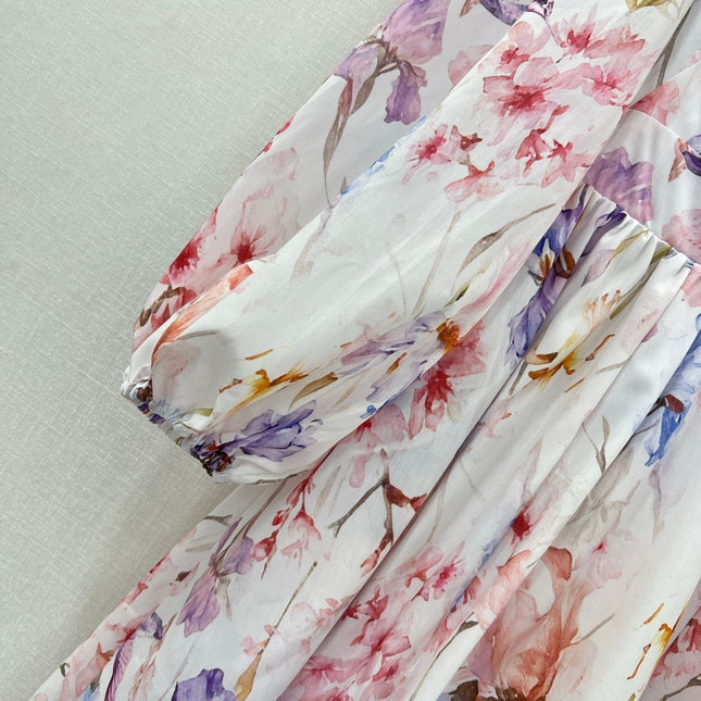 ZIMMER LONG-SLEEVE V-NECK DRESS 269296