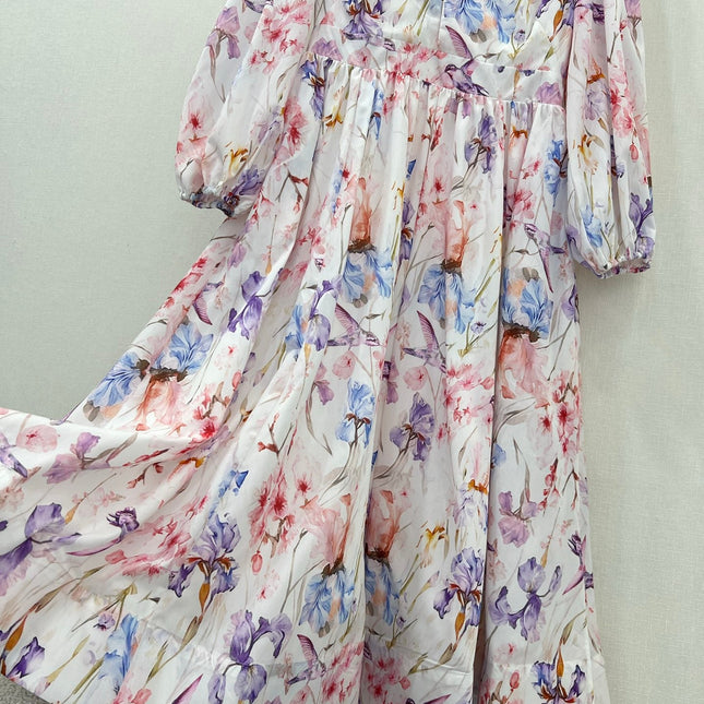 ZIMMER LONG-SLEEVE V-NECK DRESS 269296