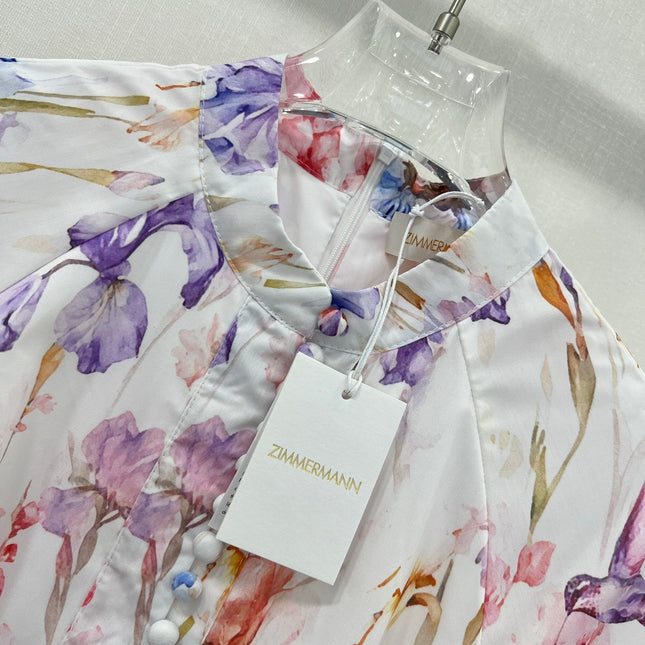 ZIMMER PLEATED DRESS WITH STAND COLLAR 269299