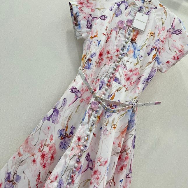 ZIMMER PLEATED DRESS WITH STAND COLLAR 269299