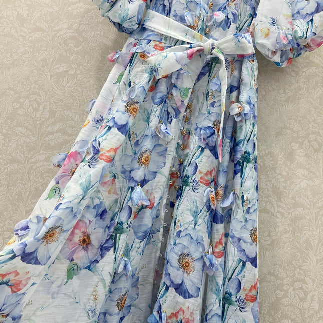 ZIMMER DRESS WITH STAND COLLAR AND PUFF SLEEVES 269285