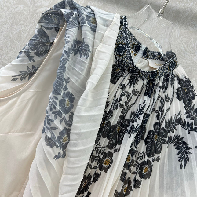 ZIMMER LACE OVERLAY DRESS WITH SMALL STAND COLLAR 269305