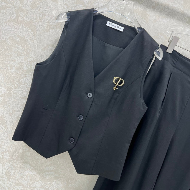 DIOR WIDE-LEG PANTS AND VEST SET 275208
