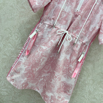 DIOR HOODED HALF-ZIP PRINTED DRESS 275178