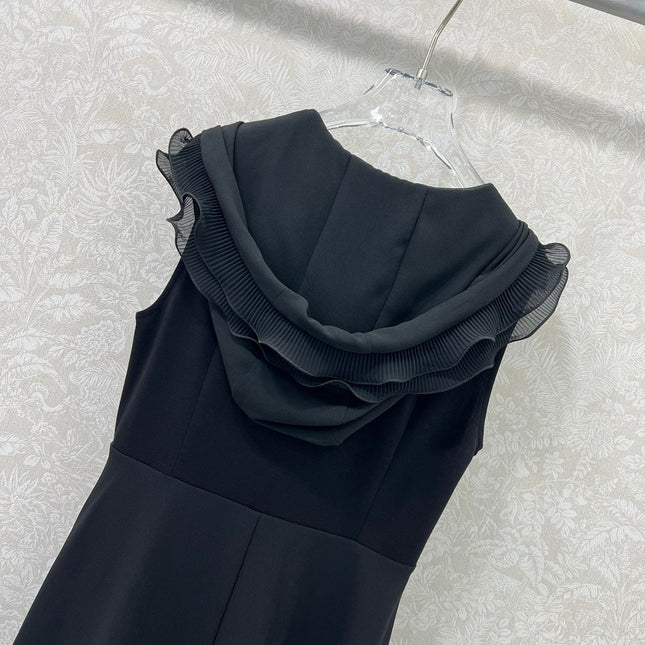 DIOR SLEEVELESS DRESS WITH RUFFLED SHOULDERS AND HEM 269143