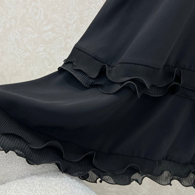 DIOR SLEEVELESS DRESS WITH RUFFLED SHOULDERS AND HEM 269143