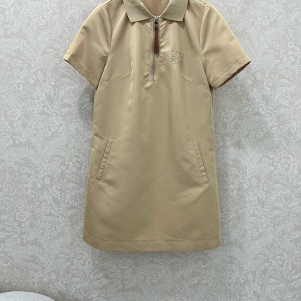 LOEWE SHORT-SLEEVE SHIFT DRESS WITH SIDE POCKETS