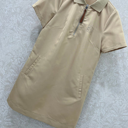 LOEWE SHORT-SLEEVE SHIFT DRESS WITH SIDE POCKETS