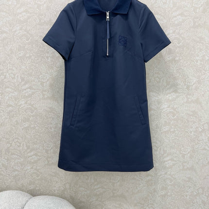LOEWE SHORT-SLEEVE SHIFT DRESS WITH SIDE POCKETS 269160