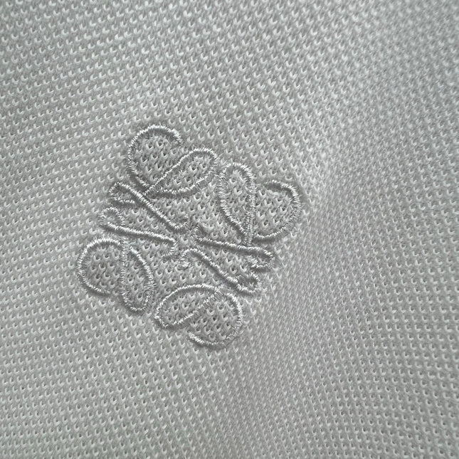 LOEWE OVERSIZED CROPPED POLO SHIRT WITH EMBROIDERED LOGO IN WHITE