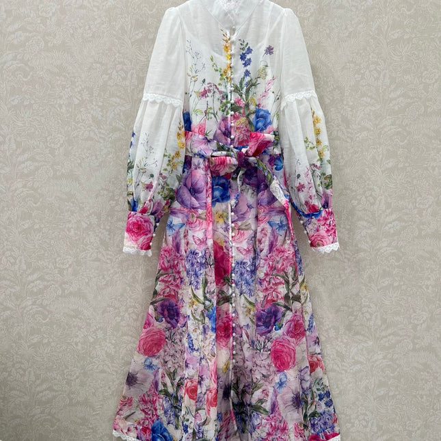 ZIMMER FLORAL PRINT DRESS WITH STAND COLLAR 269177