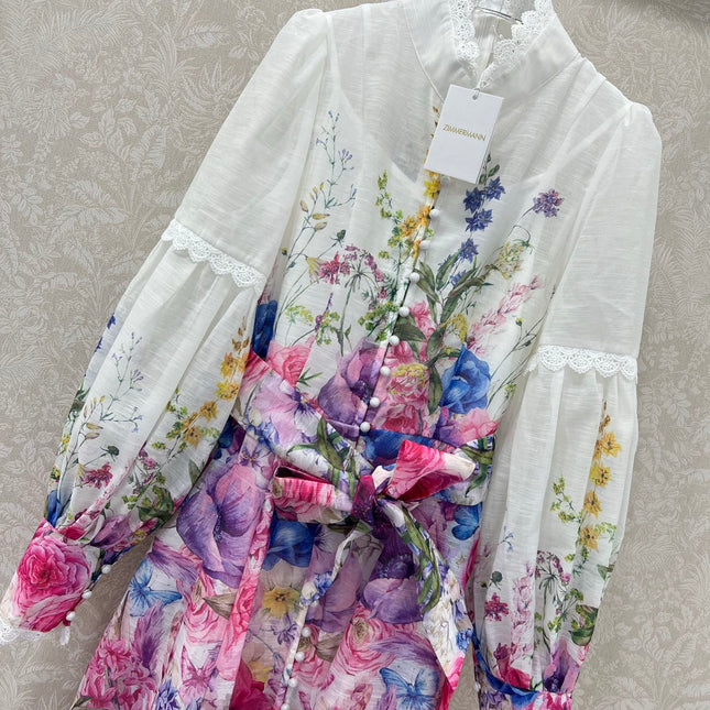 ZIMMER FLORAL PRINT DRESS WITH STAND COLLAR 269177