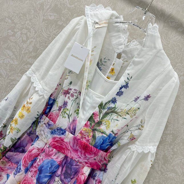 ZIMMER FLORAL PRINT DRESS WITH STAND COLLAR 269177