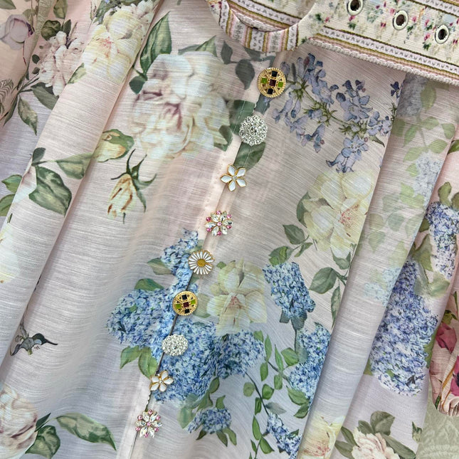 ZIMMER FLORAL DRESS WITH STAND COLLAR AND BELT 269180