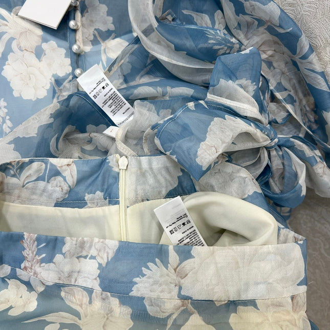 ZIMMER FLORAL PRINTED BLUE CHIFFON SET 269183