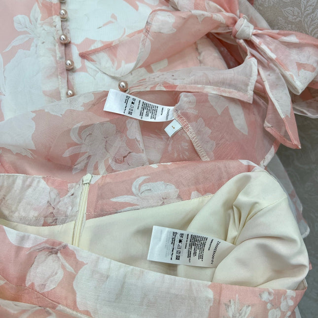 ZIMMER FLORAL PRINTED PINK CHIFFON SET 269185