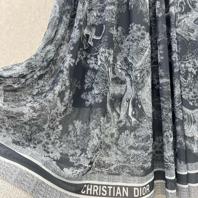 DIOR SPAGHETTI STRAP DRESS IN DARK GREY