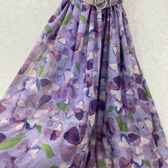 ZIMMERMANN LONG HERRINGBONE DRESS IN PLUM PURPLE 269379