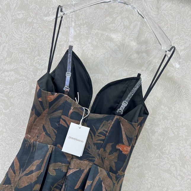 ZIMMERMANN STRAIGHT TUBE DRESS WITH HERRINGBONE PATTERN 269368