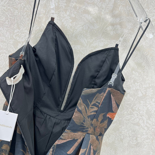 ZIMMERMANN STRAIGHT TUBE DRESS WITH HERRINGBONE PATTERN 269368