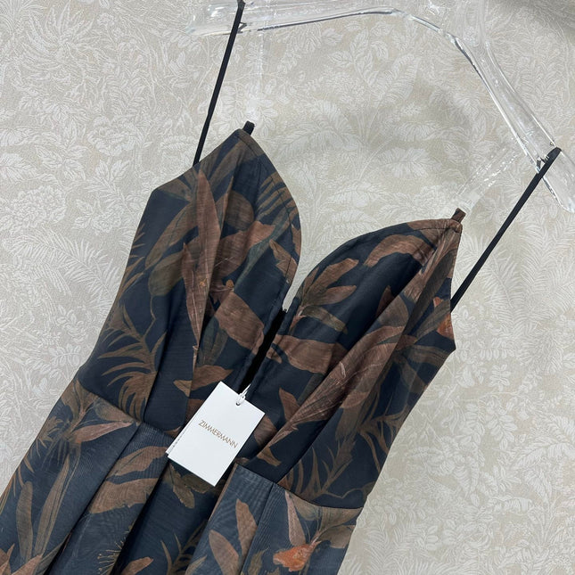 ZIMMERMANN STRAIGHT TUBE DRESS WITH HERRINGBONE PATTERN 269368