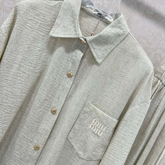 CHANEL SHIRT AND WIDE-LEG TROUSERS SET STYLE 33