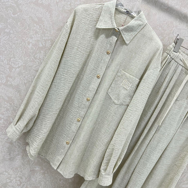 CHANEL SHIRT AND WIDE-LEG TROUSERS SET STYLE 33