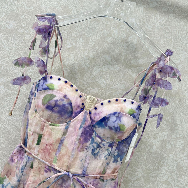 ZIMMER NEW STYLE FLORAL HALTER DRESS 272271