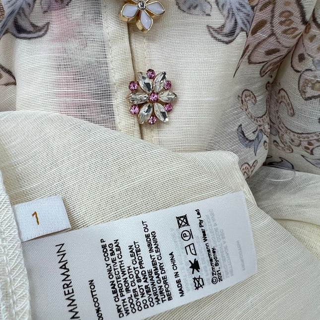 ZIMMERMANN LONG DRESS WITH A STAND COLLAR 275112