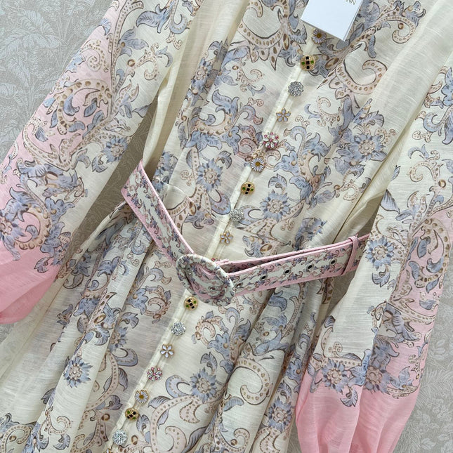 ZIMMERMANN SHORT DRESS WITH A STAND COLLAR 275114