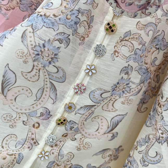 ZIMMERMANN SHORT DRESS WITH A STAND COLLAR 275114