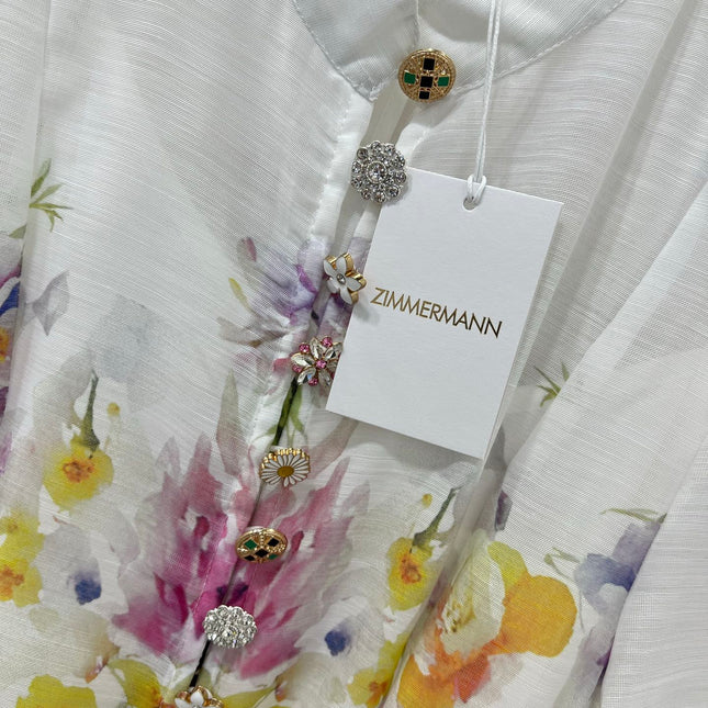 ZIMMERMANN LONG DRESS WITH A STAND COLLAR 275117