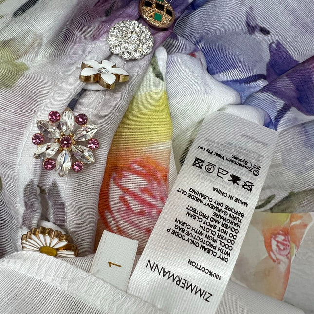 ZIMMERMANN LONG DRESS WITH A STAND COLLAR 275117