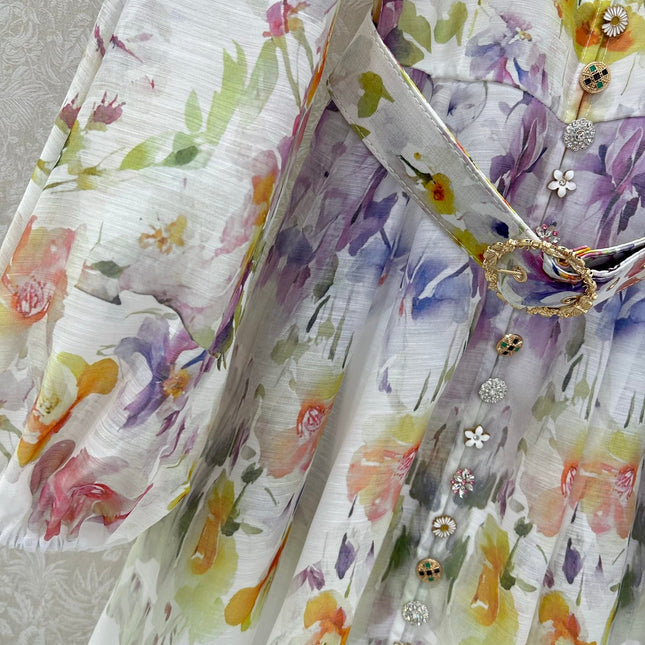 ZIMMERMANN SHORT DRESS WITH A STAND COLLAR 275119