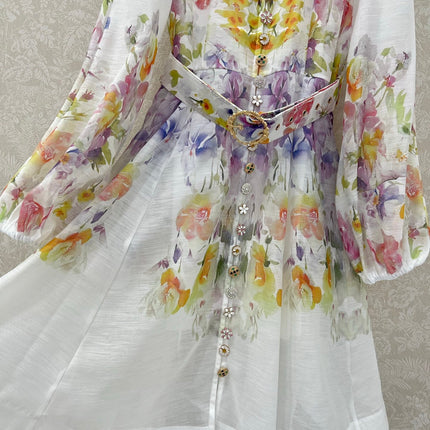 ZIMMERMANN SHORT DRESS WITH A STAND COLLAR 275119