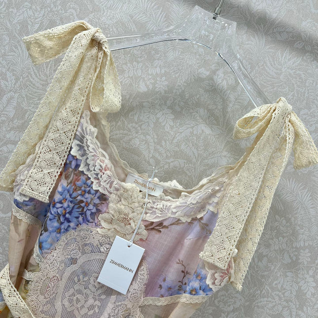 ZIMMERMANN SLEEVELESS HALTER DRESS WITH V-NECK 275127