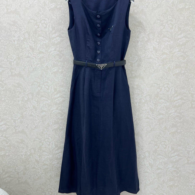 PRADA LONG DRESS WITH ELASTIC WAISTBAND 275254