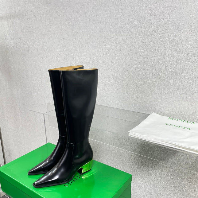 TEX HIGH BOOT IN BLACK PATENT CALFSKIN