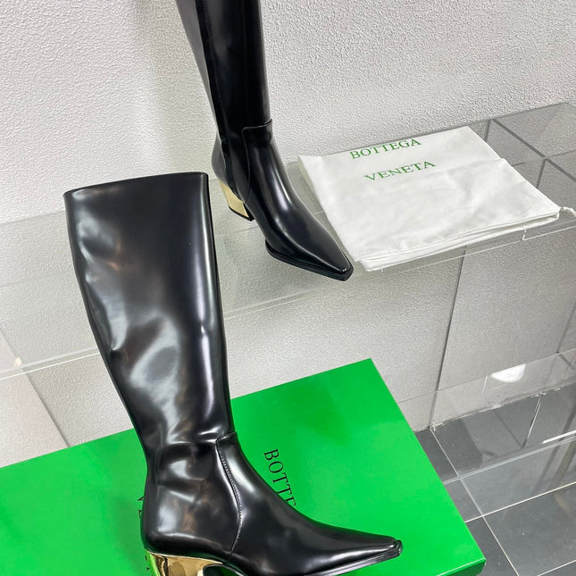 TEX HIGH BOOT IN BLACK PATENT CALFSKIN