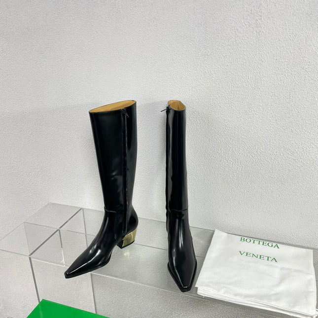 TEX HIGH BOOT IN BLACK PATENT CALFSKIN