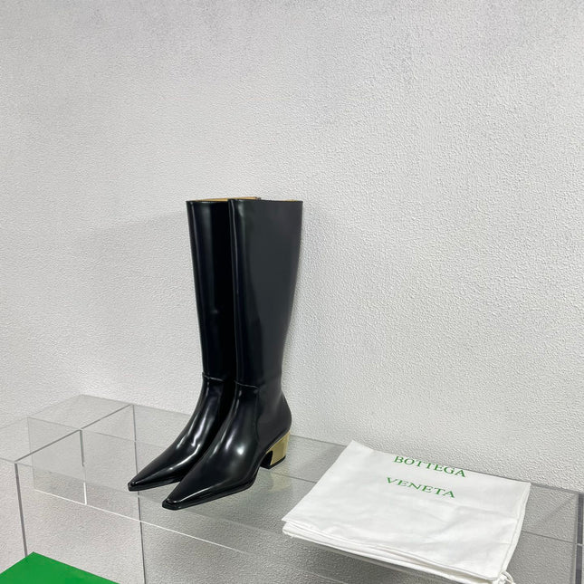 TEX HIGH BOOT IN BLACK PATENT CALFSKIN