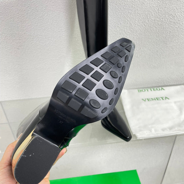 TEX HIGH BOOT IN BLACK PATENT CALFSKIN